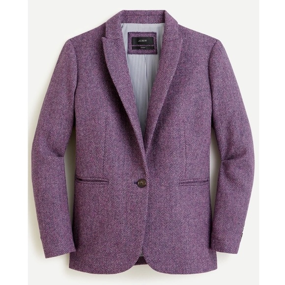 NWT J. Crew Parke Purple Herringbone Wool Button Blazer - Picture 3 of 9